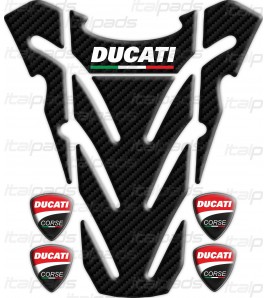 Protector de depósito para  DUCATI monster carbono "top wings" carbon TANK PAD sticker + 4