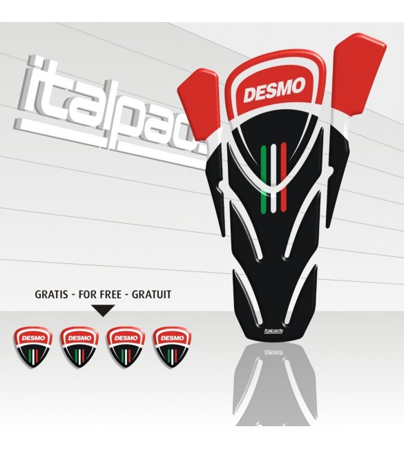 Protector de depósito "Desmo" rojo negro para DUCATI Monster ItalPads®