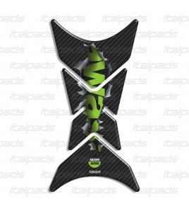 Protector De Depòsito Tank Pad mod. "Shark Ripped" carbon look para Kawasaki