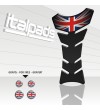 Protector De Depòsito Tank Pad Union Jack "Clásico" efecto carbono Triump+4