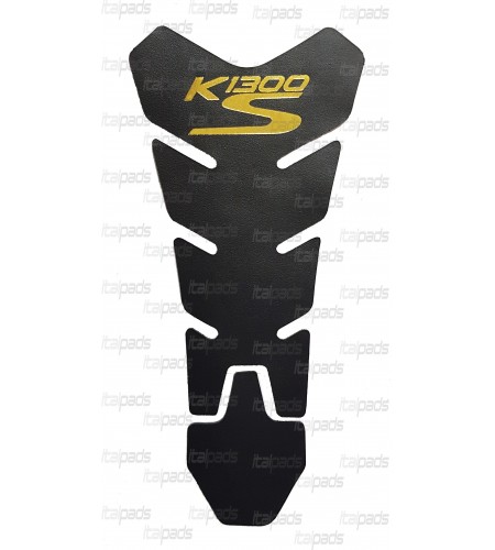 Protector de depósito de piel auténtica para BMW K1300S negro/dorado