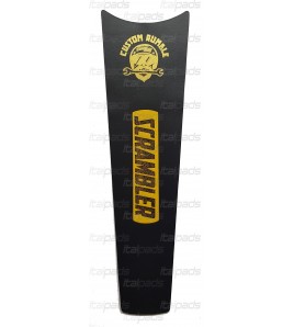 Protector de depósito en CUERO AUTÉNTICO dorado/negro/amarillo para Ducati Scrambler