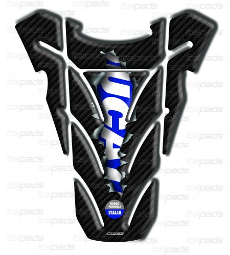 Protector De Depòsito "Top Wings Rip" carbon look/bleu para Ducati Monster