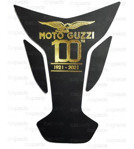 Protector De Depòsito 100th Centenario cuero negro genuino para Moto Guzzi