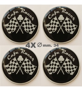 Pegatinas decorativas stickers en resina Cafe Racer diam. mm. 34