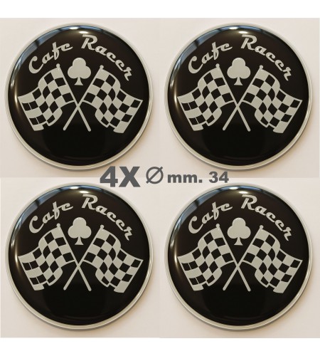 Pegatinas decorativas stickers en resina Cafe Racer diam. mm. 34