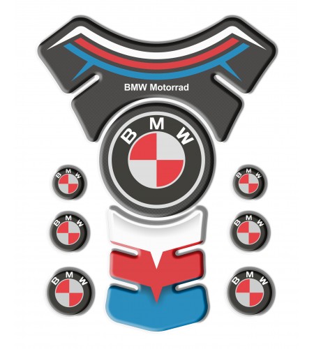 Protector De Depòsito Tank Pad para BMW mod. "De Luxe" logotipo rojo