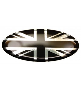 Union Jack Royal British bandera pegatina Range Rover OVAL 100% negro cromo