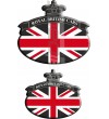 Set 2 Pegatinas Union Jack Royal British bandera Range Rover negro