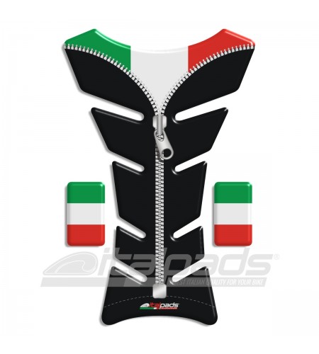 Protector De Depòsito Bandera Italiana Italia negro ZIP "Classic"+2