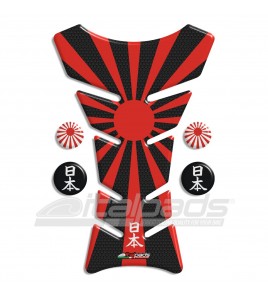 Protector De Depòsito  bandera Japón HoneyComb negro + 4