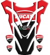 Protector de depósito para DUCATI monster rojo/carbono "top wings"  + 4 stickers