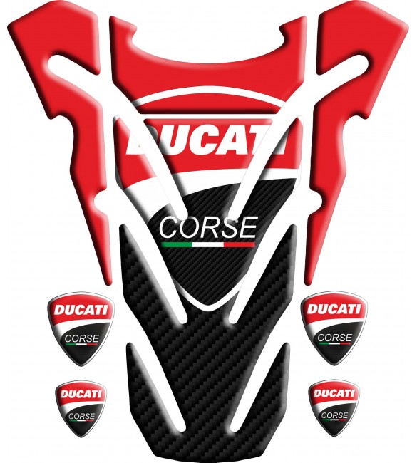 Protector de para DUCATI monster rojo/carbono "top wings" + stickers - ItalPads®
