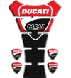 Protector de depósito "Ducati Corse" TANK PAD sticker Texas rojo/carbono+4